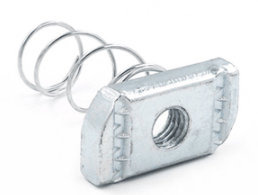 Écrou à canal à ressort long M10, acier, acier inoxydable 304